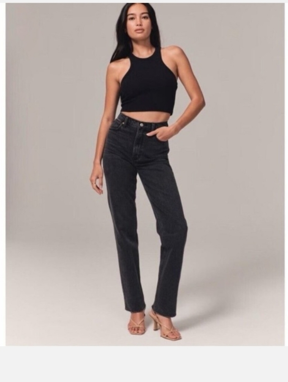 Abercrombie & Fitch High-Rise 90s Straight Black Jeans NWT
